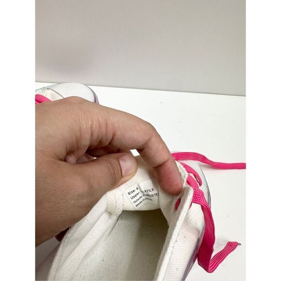 Olivia Miller Shoes Womens Size 8 Sneaker Gazelle White Canvas Pink Ombre Casual - Picture 10 of 11